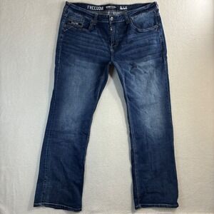 Howitzer Freedom Tactical Jeans Men 40x32 Blue Bootcut Whisker Faded Patriot USA